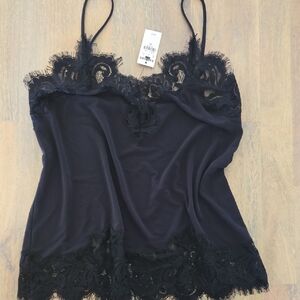 Express Black Lace Trim Cami Top